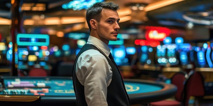 Baccarat table with cards dealt in moba4d login live studio